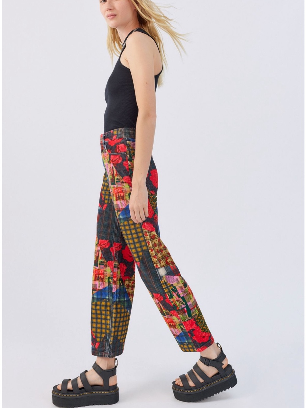 BDG high and wide corduroy printed pant